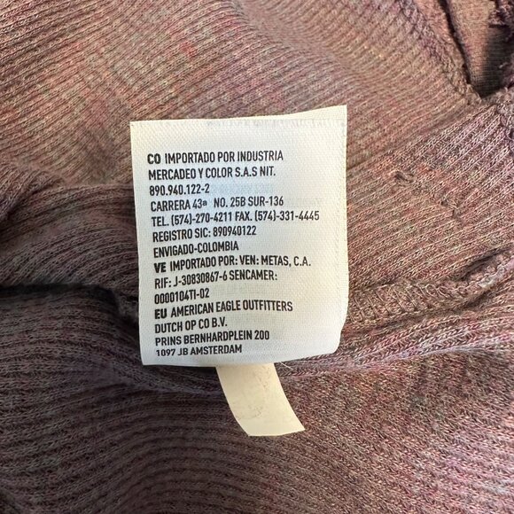 American Eagle Outfitters Womens Lace Thermal Knit  Long Sleeve Size L Purple - Picture 10 of 11